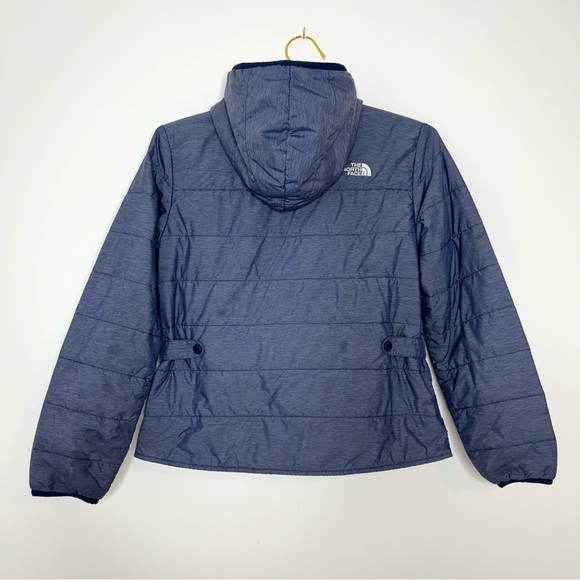 The North Face Blue Puffer Jacket Long Sleeved Hooded Pockets Insulated Girls 18 - Picture 5 of 13